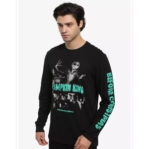 Nightmare Before Christmas Jack Skellington Pumpkin King Long Sleeve Shirt Sz L